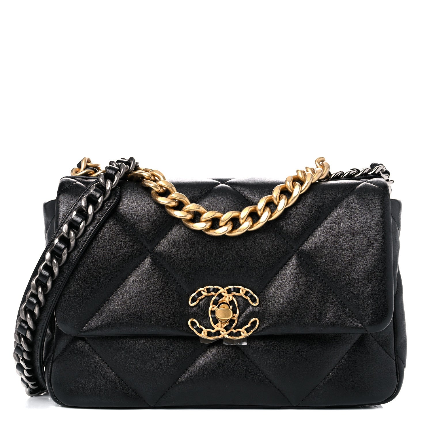 Chanel Lambskin Quilted Medium Chanel 19 Flap Black 1 of 11