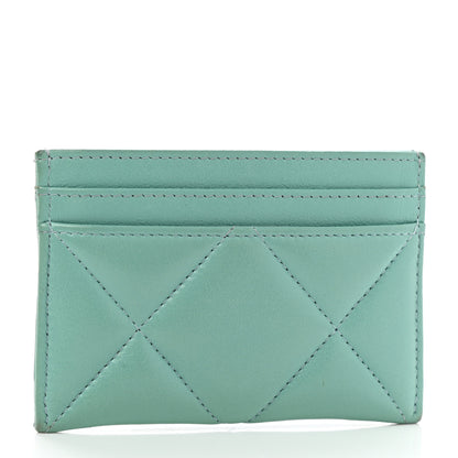 Chanel Lambskin Quilted Chanel 19 Card Holder Green 3 of 11