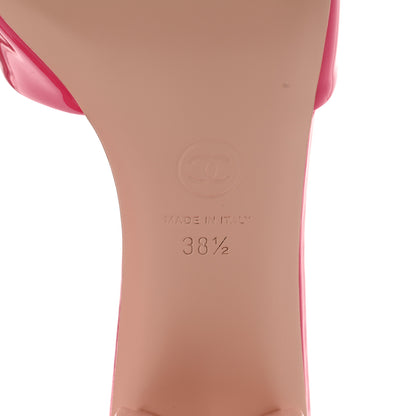 Chanel Patent Calfskin CC Mules 38.5 Dark Pink Light Pink 6 of 9