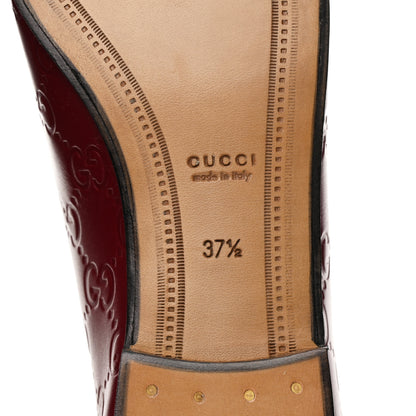 Gucci Guccissima Womens Jordaan Loafers 37.5 Rosso Ancora 7 of 11