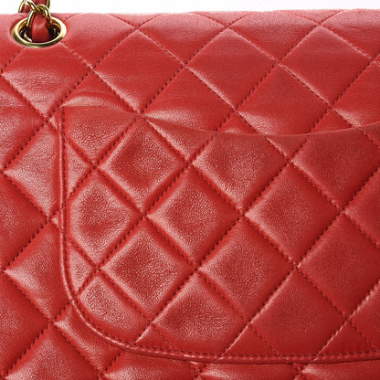 Chanel Lambskin Quilted Medium Double Flap Red 26 of 28