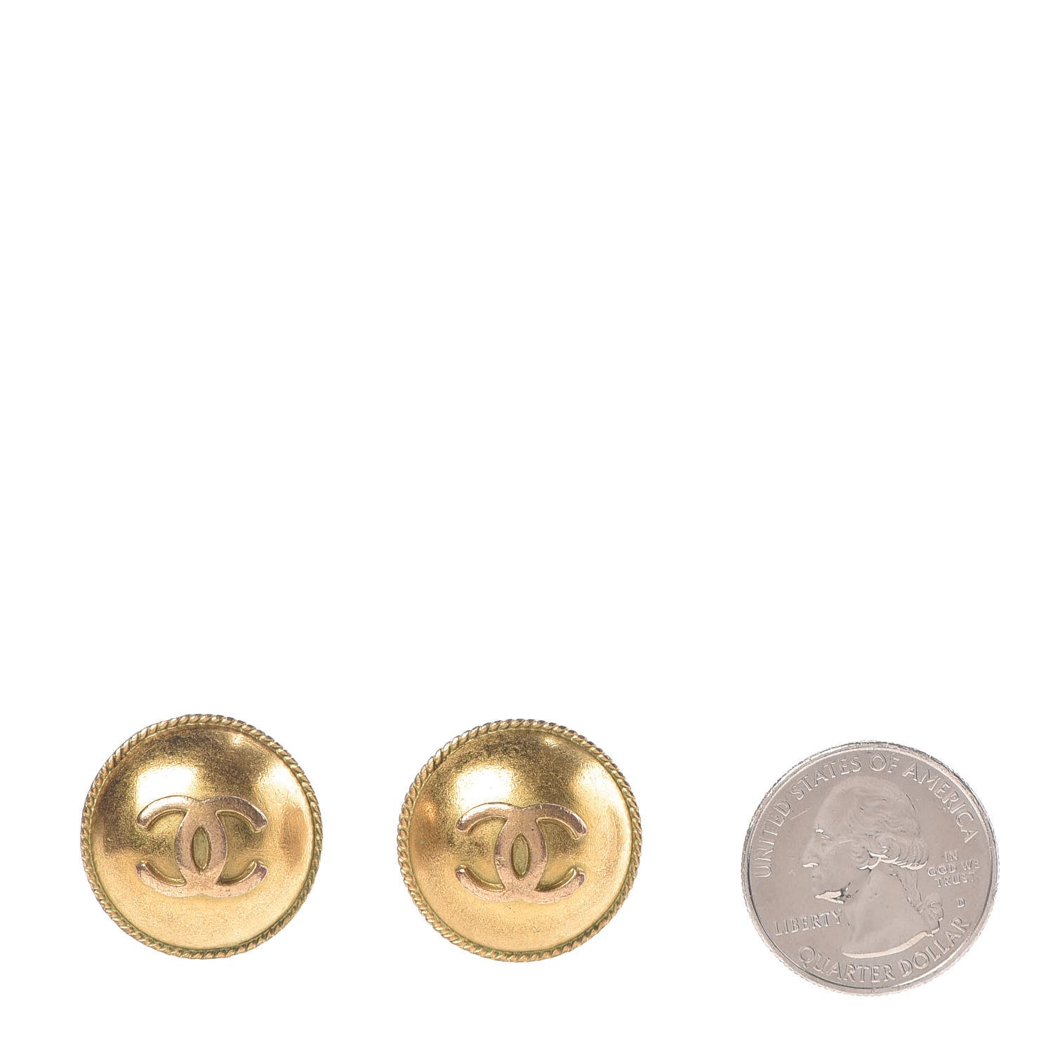 Chanel CC Clip On Earrings Gold 2 of 4