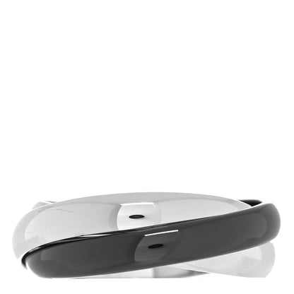 Cartier 18K White Gold Black Ceramic Trinity Ring 60 9 3 of 5