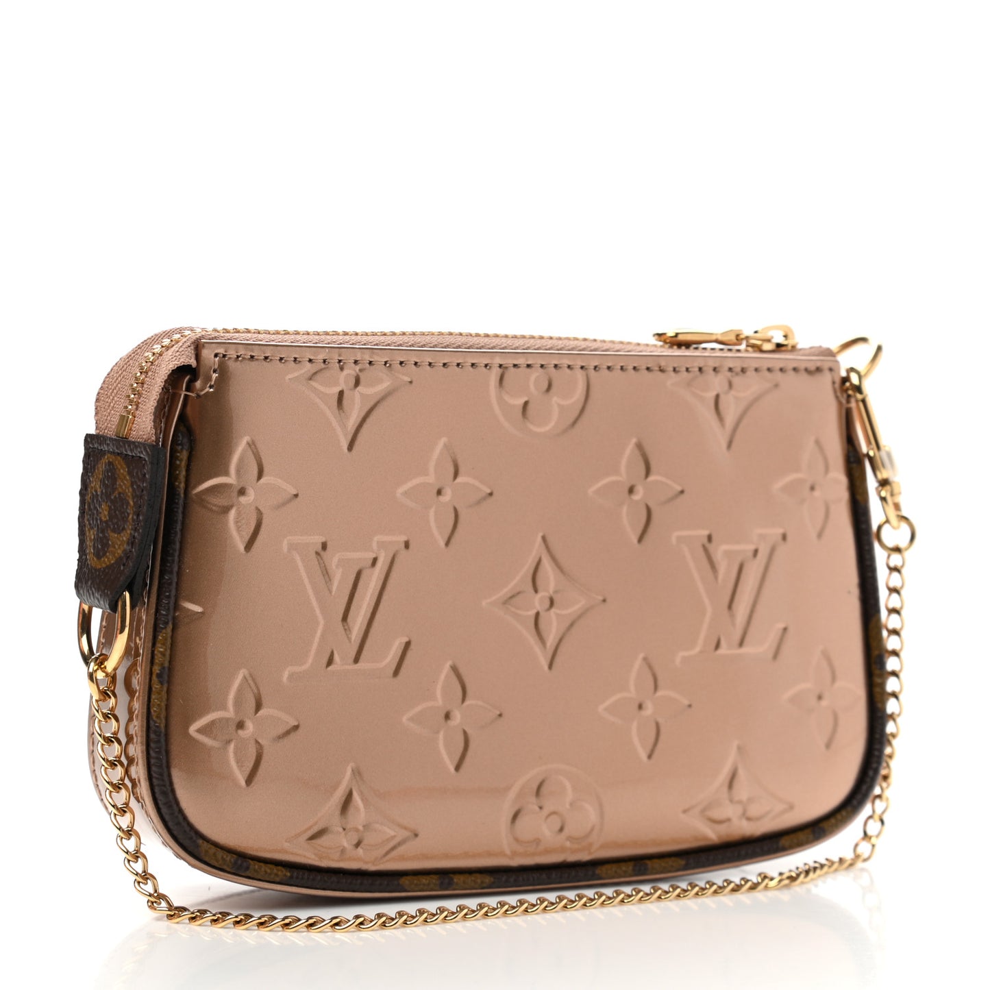 Metallic Vernis Mini Pochette Accessories Rose Gold
