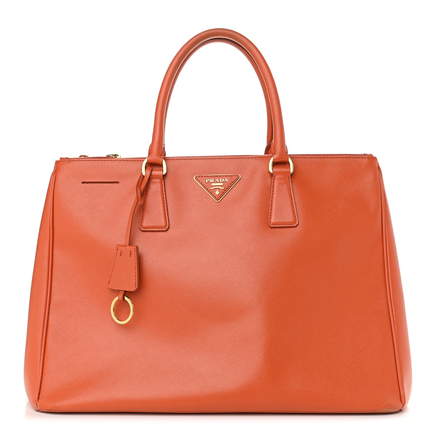 Saffiano Large Galleria Double Zip Tote Papaya
