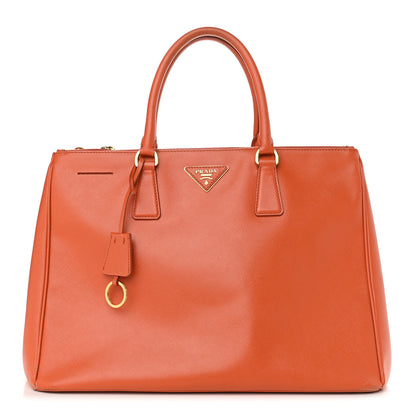 Prada Saffiano Large Galleria Double Zip Tote Papaya 1 of 14