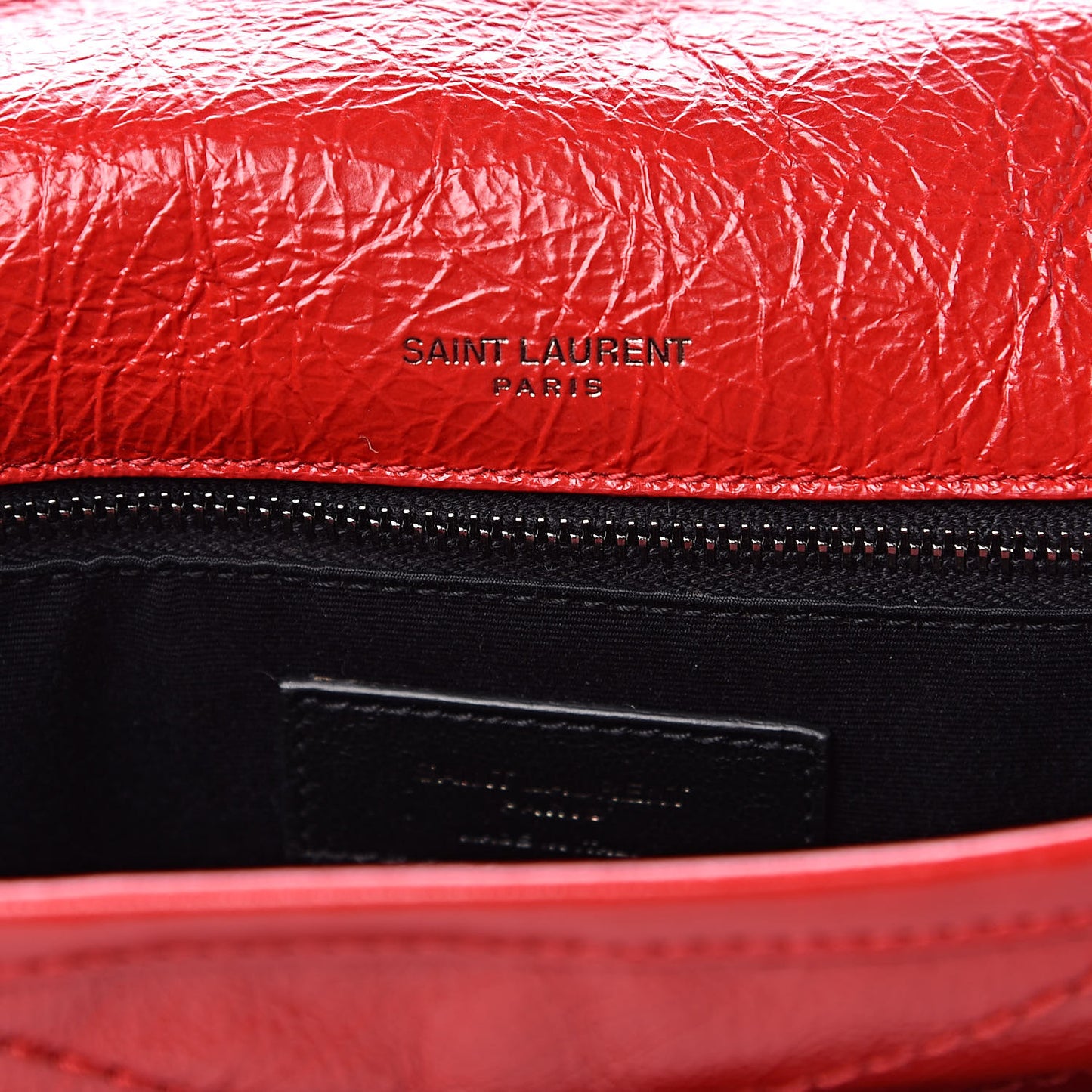 Crinkled Calfskin Matelasse Monogram Medium Niki Chain Satchel Rouge Eros