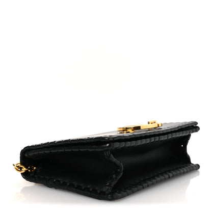 Christian Dior Calfskin Braided 30 Montaigne Chain Flap Bag Black 4 of 16