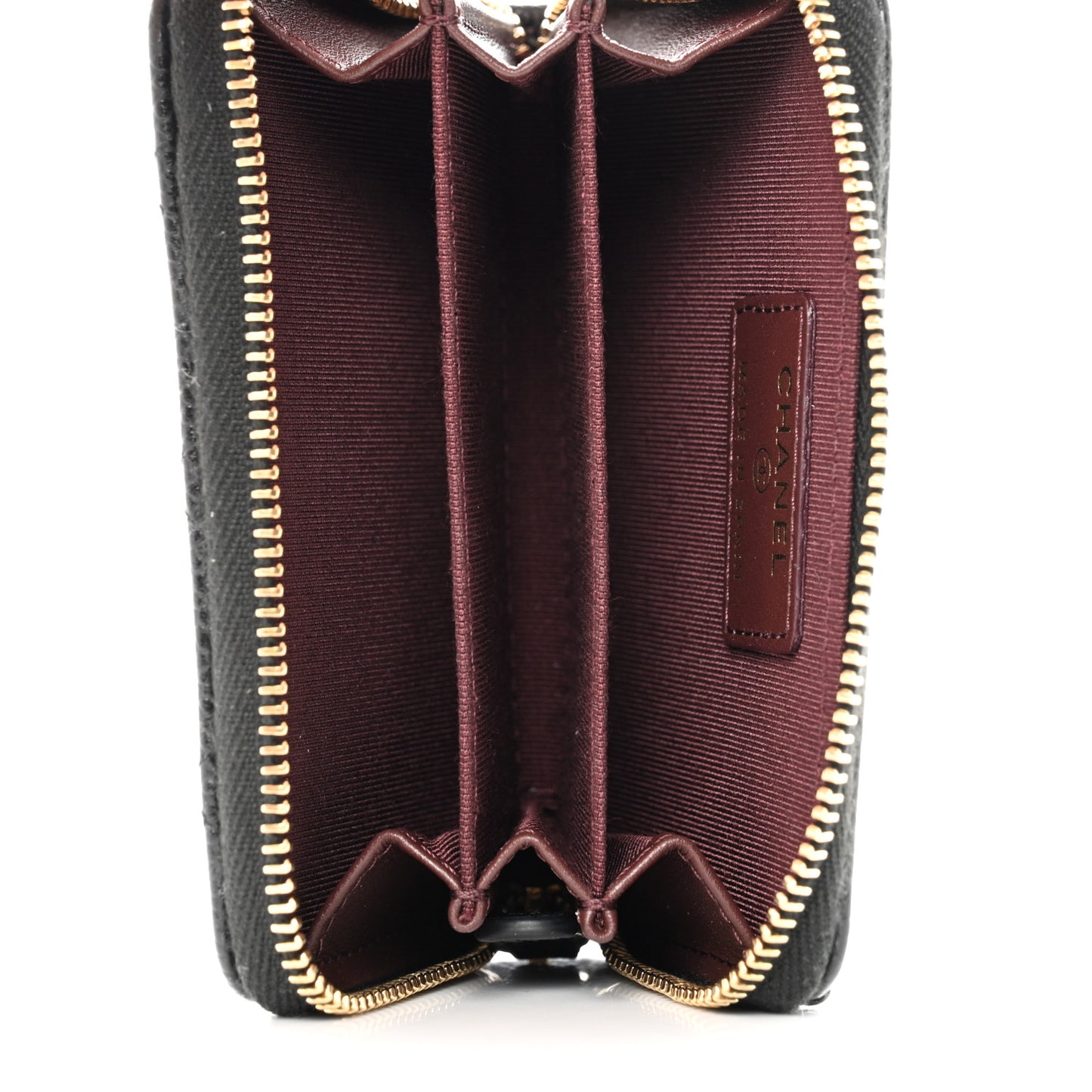Caviar Quilted Classic Zipped Coin Purse Black