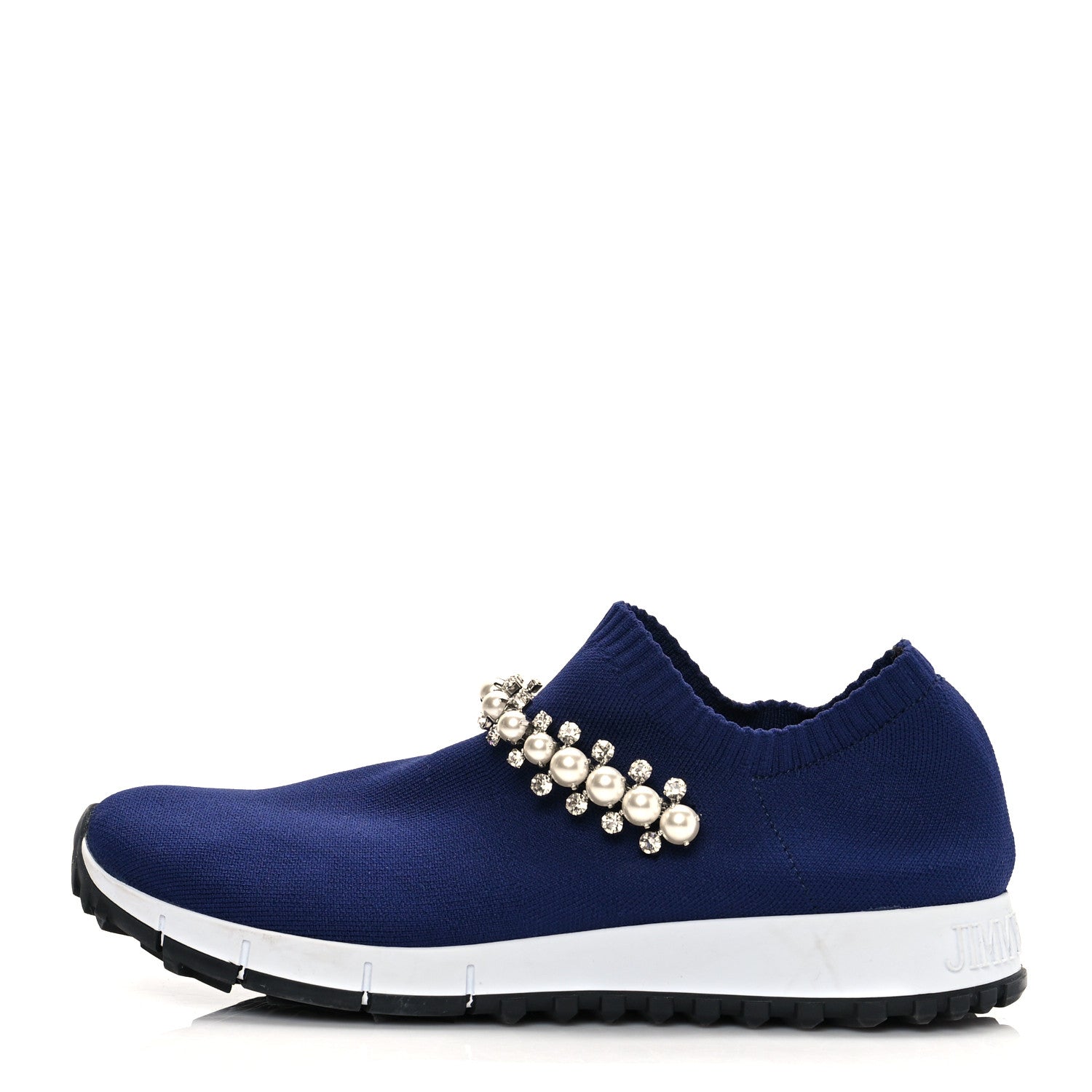 Jimmy Choo Knit Crystal Pearl Verona Sneaker 36 Navy 1 of 9