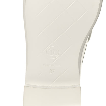 Chanel Lambskin Quilted CC Turnlock Loafers 37 White 6 of 9