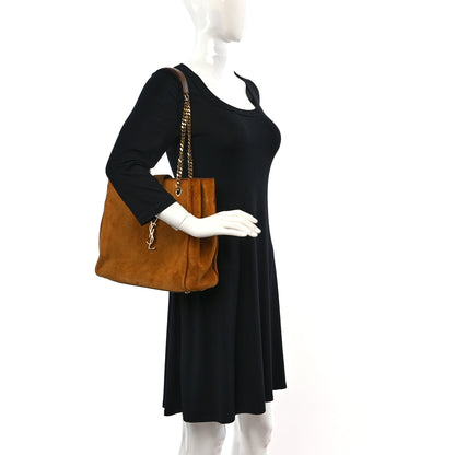 Saint Laurent Suede Monogram Shopping Tote Light Ochre 2 of 10