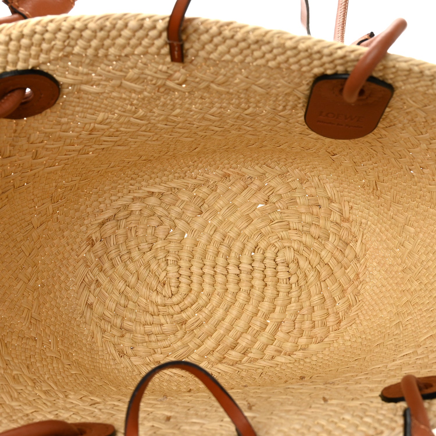 Loewe Calfskin Raffia Small Anagram Basket Tote Bag Natural Tan 5 of 10