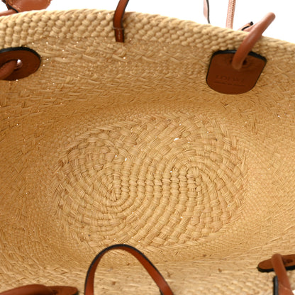 Loewe Calfskin Raffia Small Anagram Basket Tote Bag Natural Tan 5 of 10