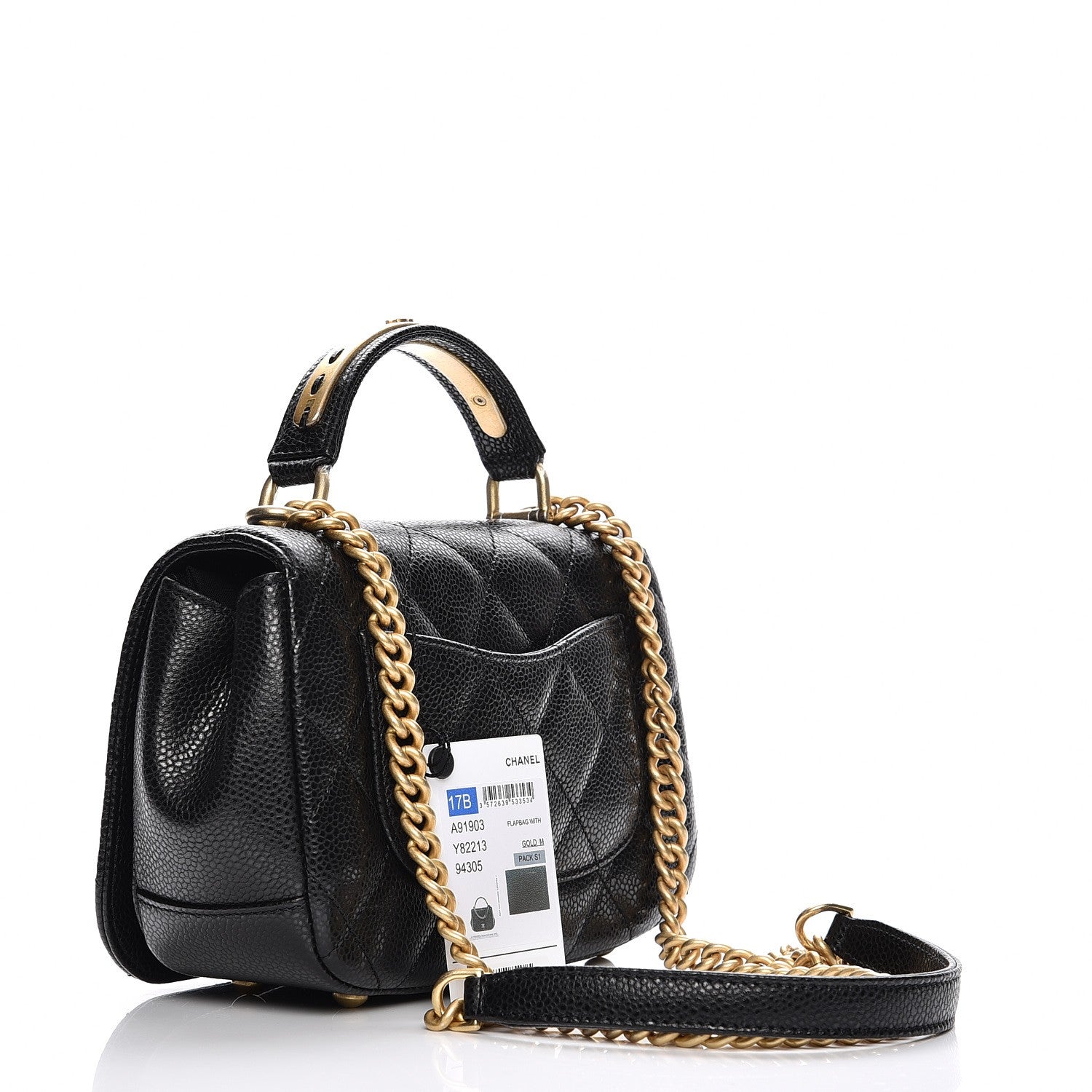 Chanel Caviar Mini Carry Around Flap Bag Black 3 of 9