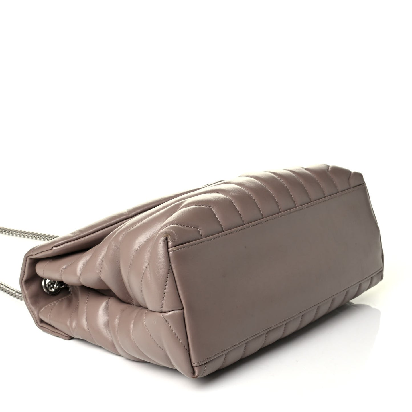 Calfskin Y Quilted Monogram Medium Loulou Chain Satchel Light Natural