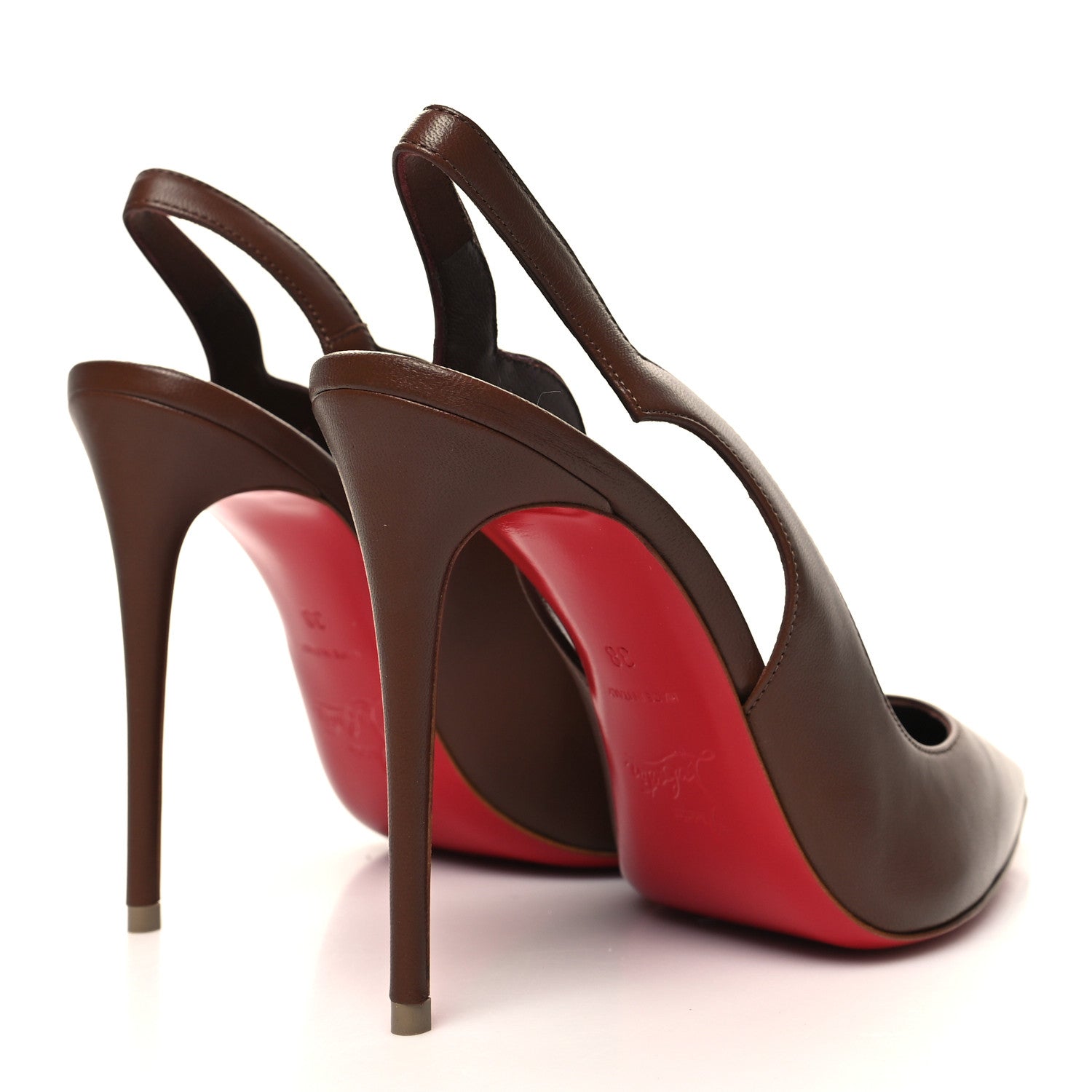 Christian Louboutin Calfskin Hot Chick Slingback 100 Pumps 38 Nude 6 4 of 8