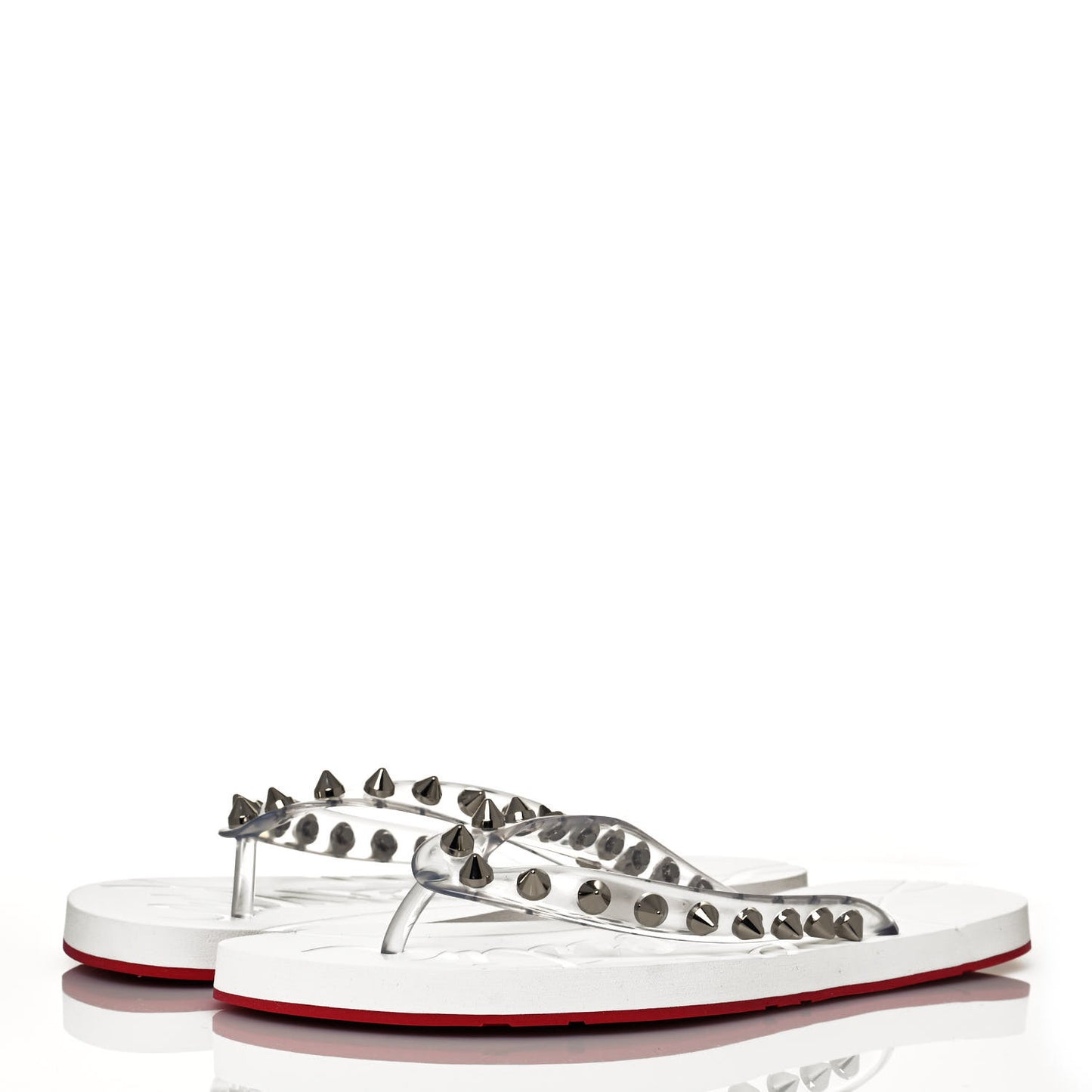 Rubber Spike Loubi Donna Flip Flop 39 Transparent White