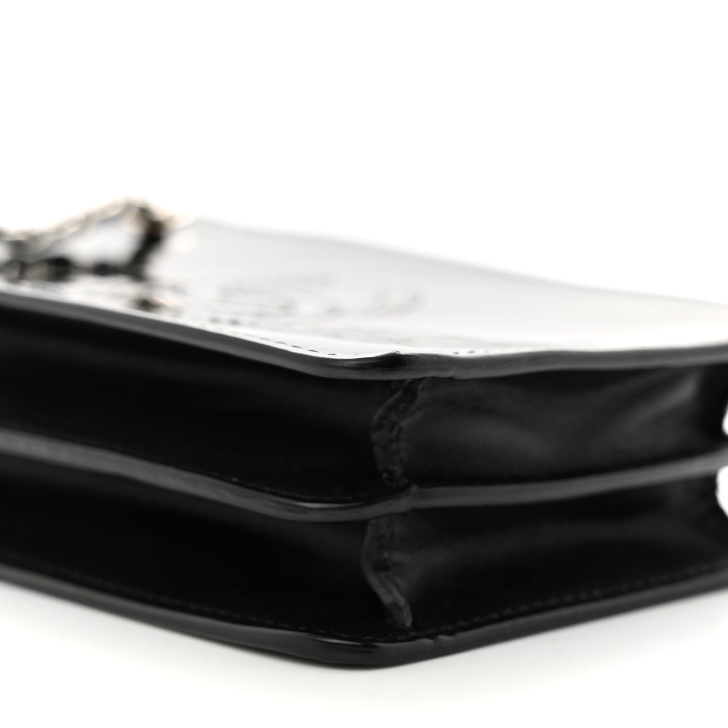 Patent CC Phone Holder Crossbody Black