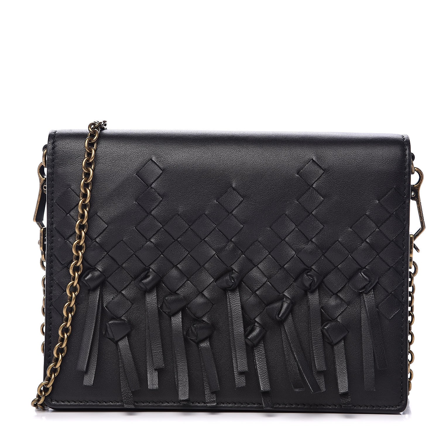 Bottega Veneta Nappa Intrecciato Brio Chain Wallet Black 1 of 9