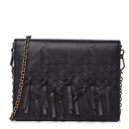 Bottega Veneta Nappa Intrecciato Brio Chain Wallet Black 1 of 9