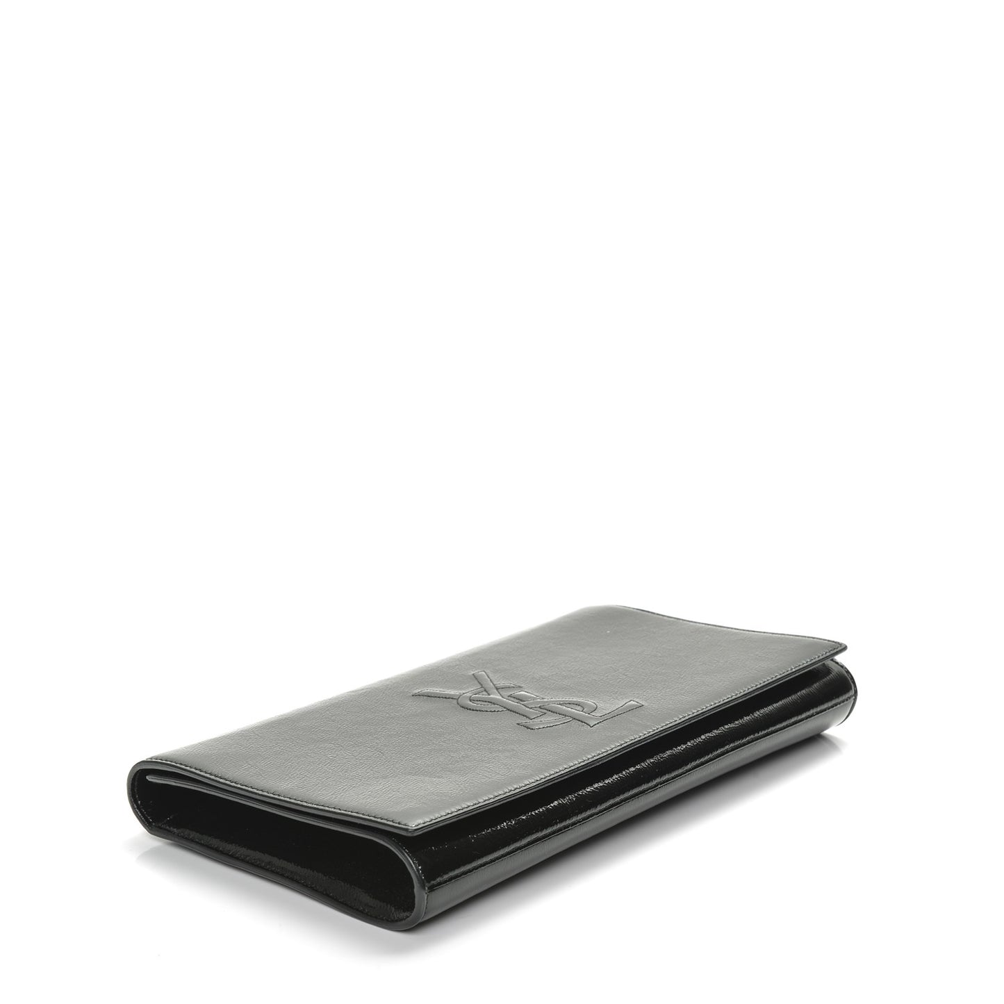 Textured Patent Monogram Large Belle De Jour Clutch Black