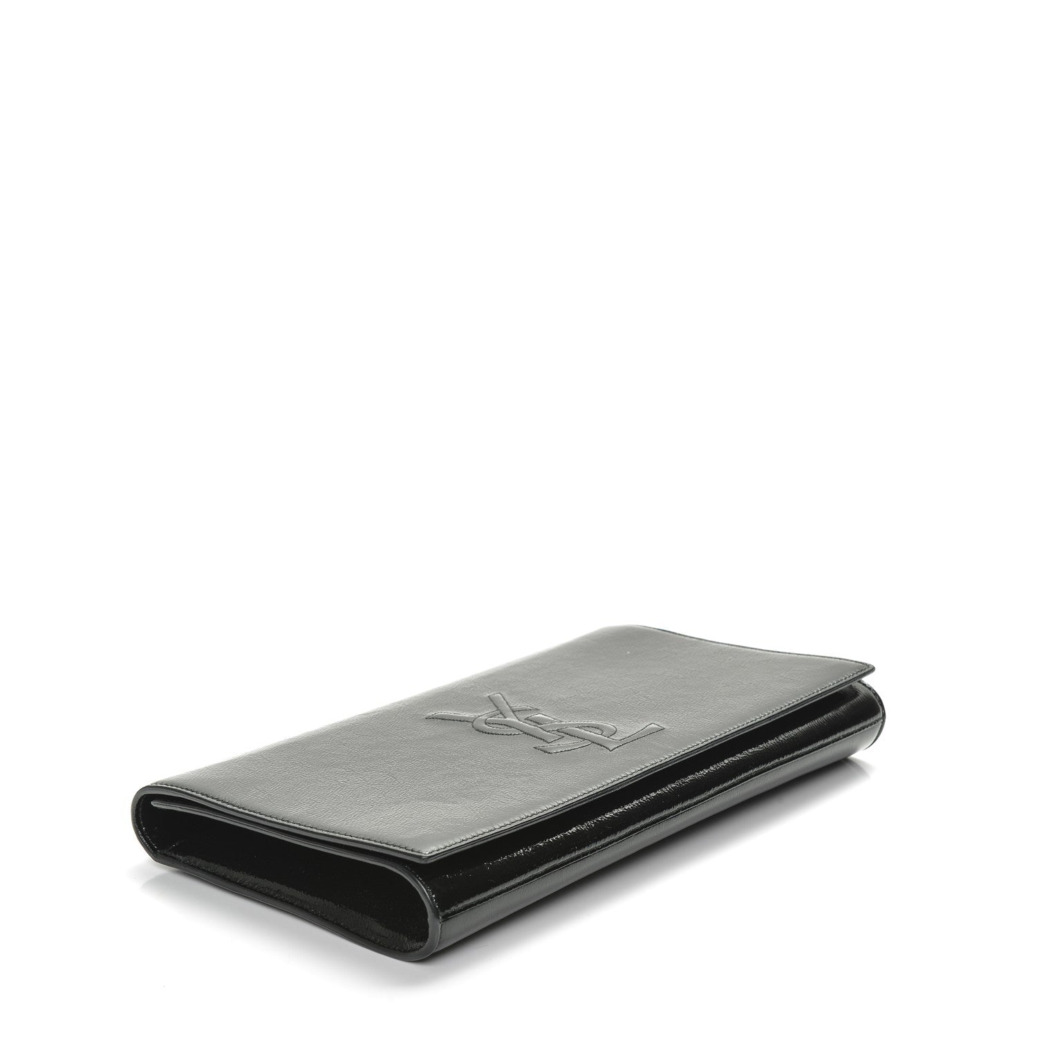 Saint Laurent Textured Patent Monogram Large Belle De Jour Clutch Black 4 of 6