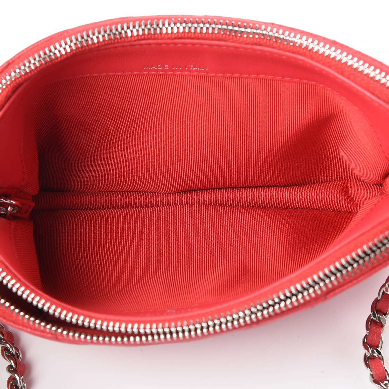 Chanel Caviar Chevron Quilted Small Clutch With Chain Light Red 8 of 12