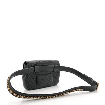 Chanel Calfskin Quilted Flap Waist Bag Black 3 of 12