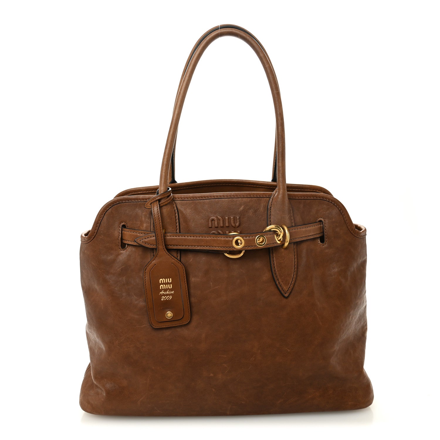 Miu Miu Nappa Aviator Medium Aventure Bag Rovere 1 of 9