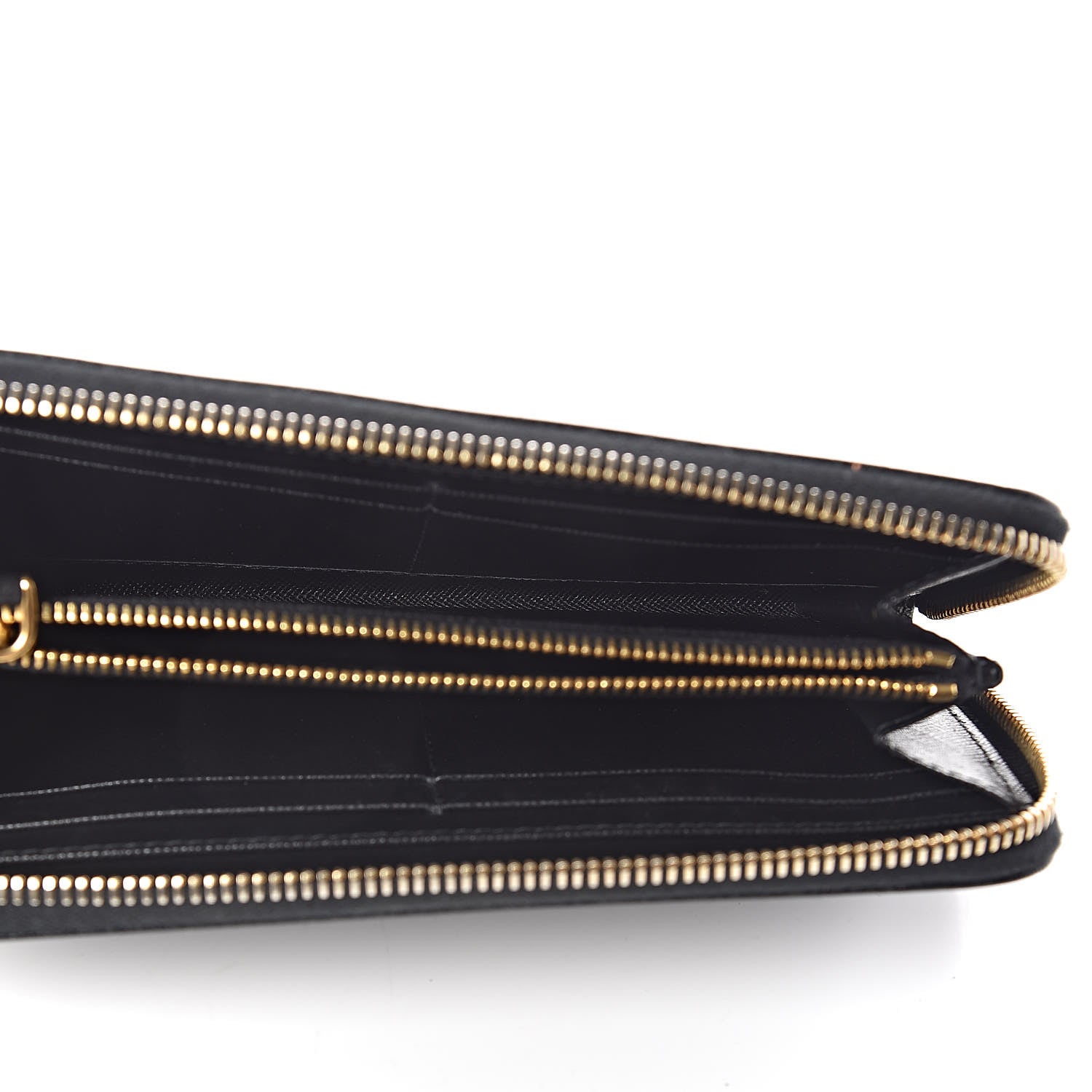 Prada Saffiano Metal Zip Around Wallet Black 5 of 8