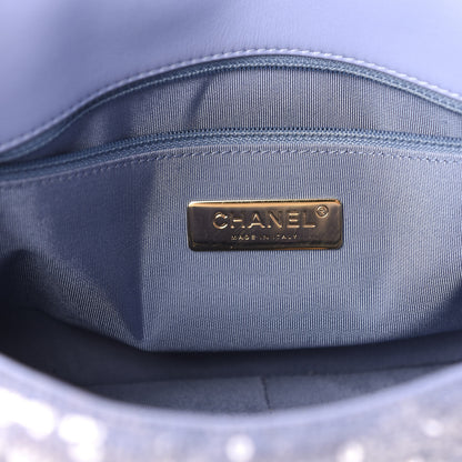 Chanel Sequin Quilted Medium 19 Flap Light Blue 8 of 10