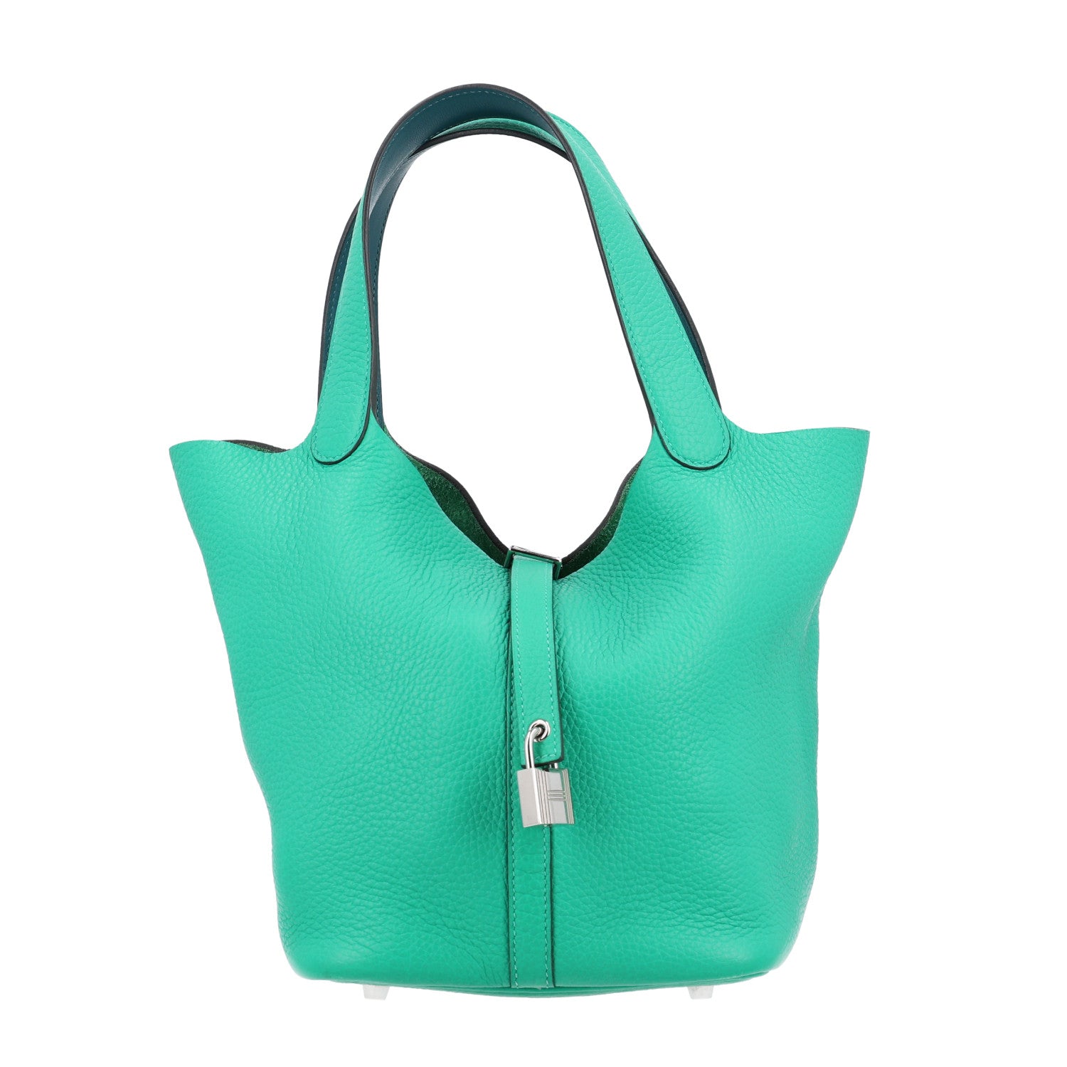 Hermes Taurillon Clemence Swift Eclat Picotin Lock 22 MM Menthe Vert Bosphore 1 of 10