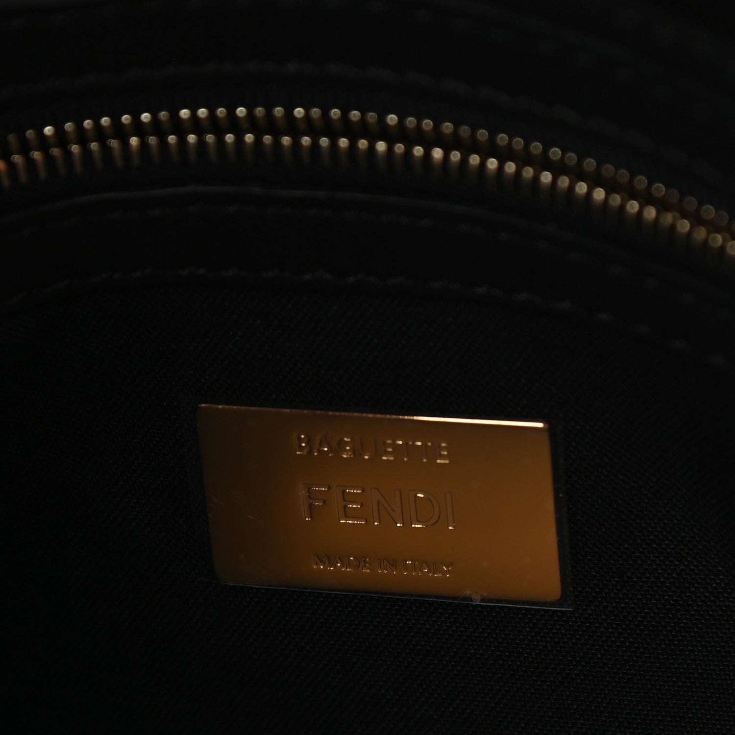 Fendi Shearling Vitello Dolce Macro FF 1974 Baguette Tobacco Black 6 of 9