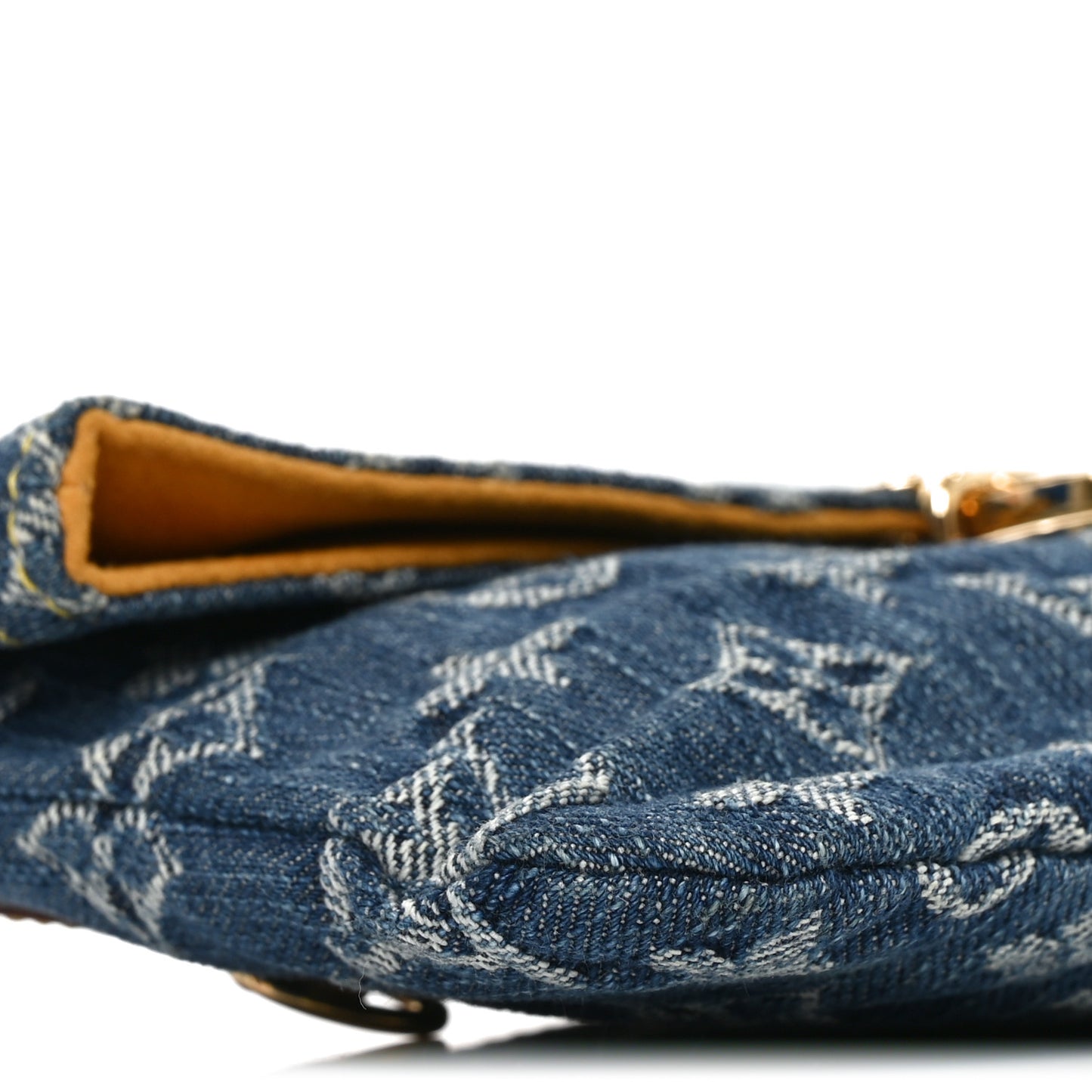 Monogram Denim Pochette Plat Clutch Blue