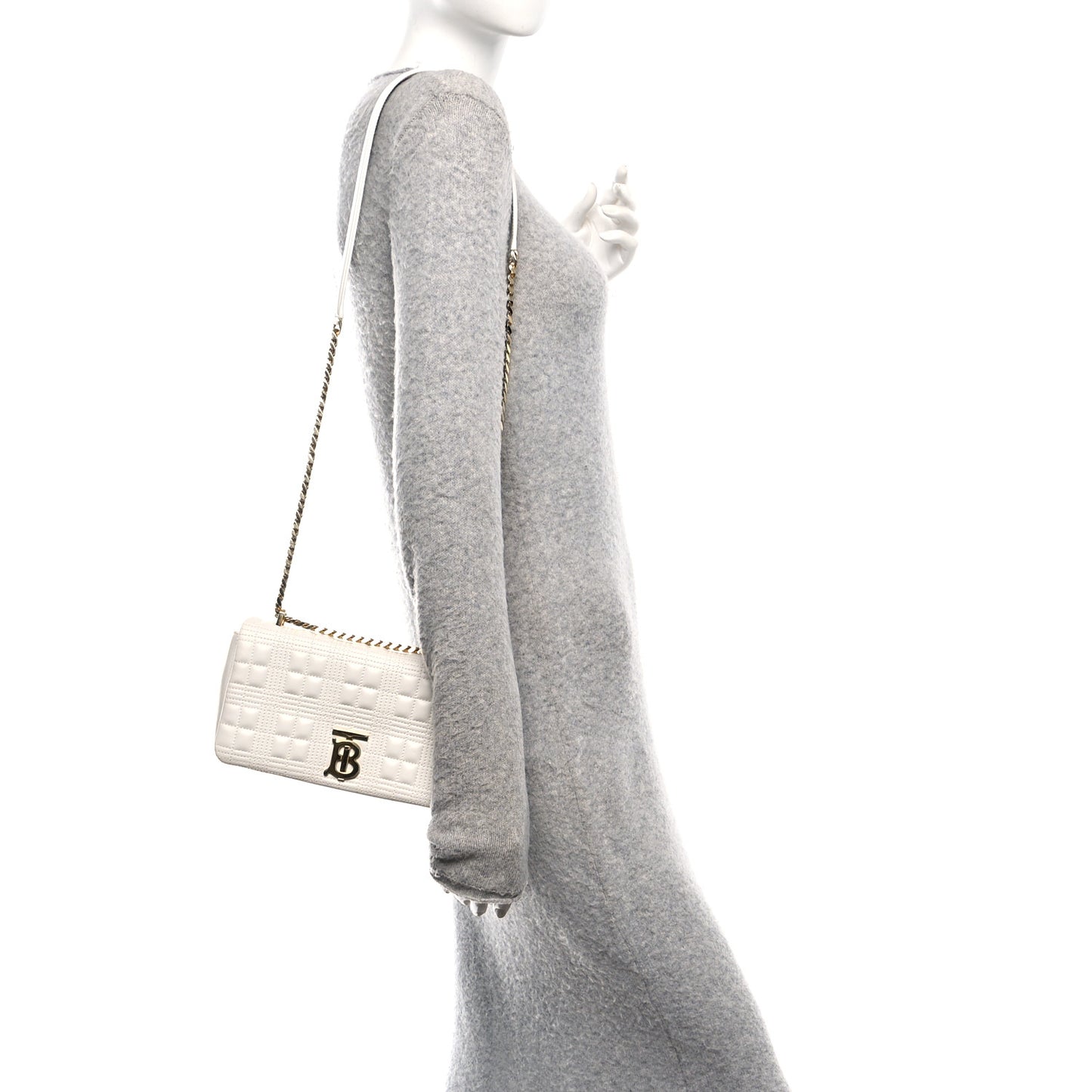Lambskin Quilted Small Lola Bag White