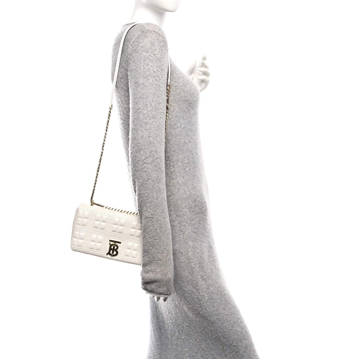 Burberry Lambskin Quilted Small Lola Bag White 2 of 10