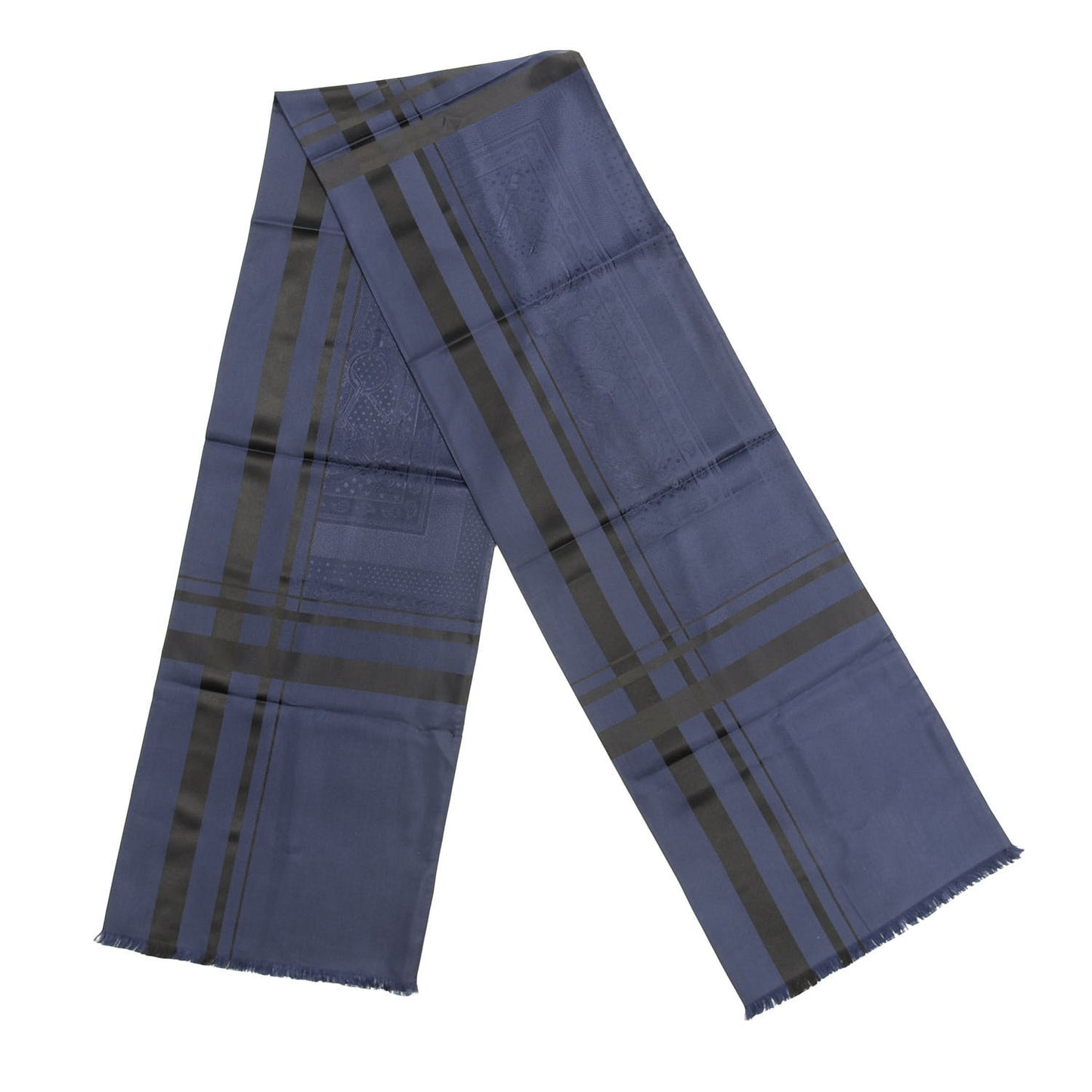 Silk Echarpe Foulard Muffler Marine Black