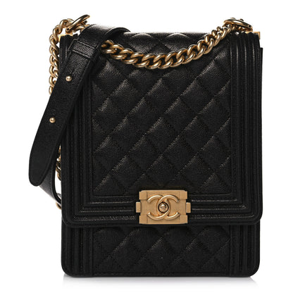 Chanel Caviar Quilted North South Boy Flap Black 1 of 9