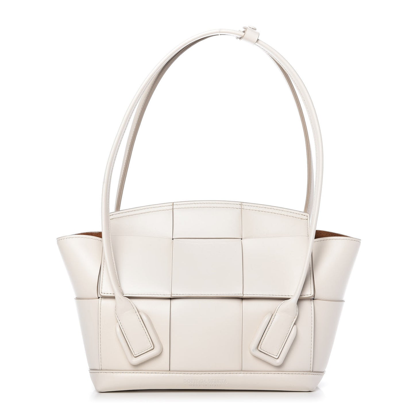French Calfskin Maxi Intrecciato Small Arco Bianco