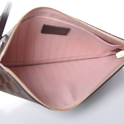 Louis Vuitton Damier Ebene Neverfull MM GM Pochette Rose Ballerine 6 of 9