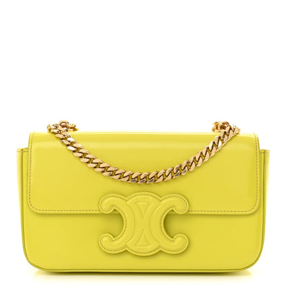 Celine Shiny Calfskin Cuir Triomphe Chain Shoulder Bag Anis 1 of 14