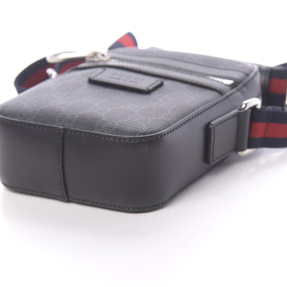 Gucci GG Supreme Monogram Appia Calfskin Web Small Camera Messenger Bag Black Grey 10 of 10