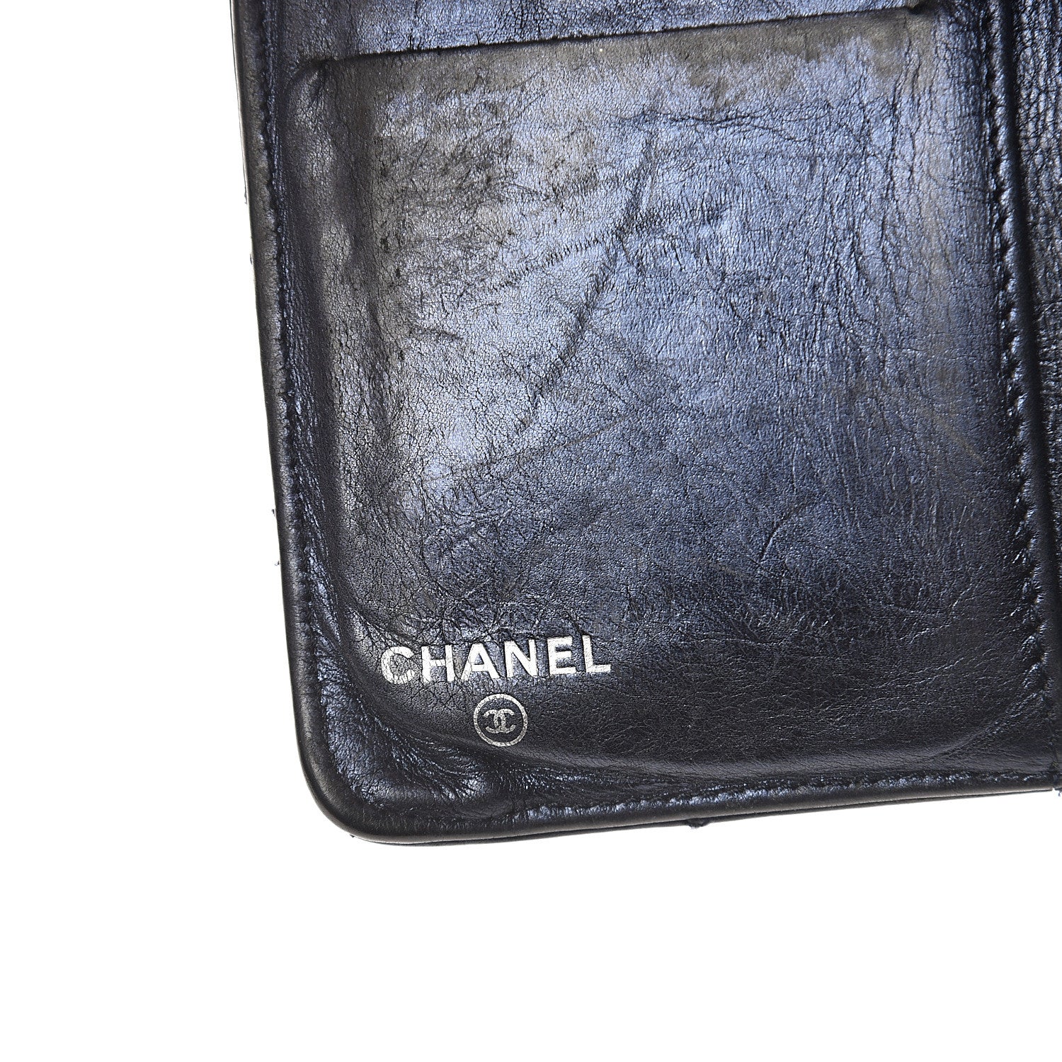 Chanel Aged Calfskin Striped Reissue Compact Wallet Black 5 of 6
