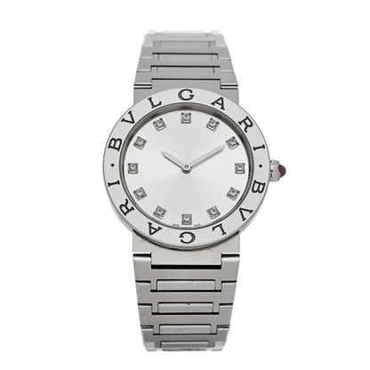 Bulgari Stainless Steel Diamond 33mm Quartz Watch Silver 1 of 7