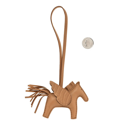 Hermes Milo Lambskin Matte Alligator Touch Grigri Rodeo Pegase Horse Bag Charm PM Chai 2 of 4