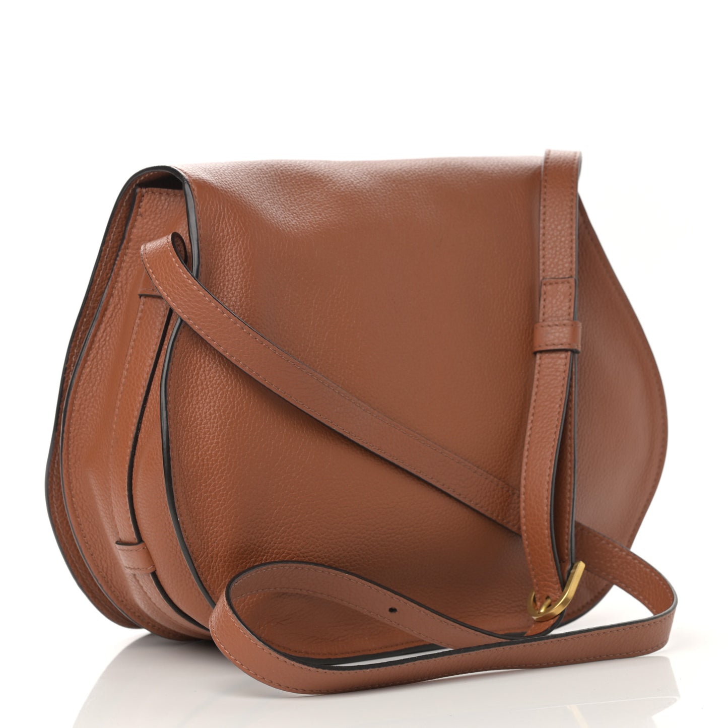Calfskin Medium Marcie Round Crossbody Bag Tan