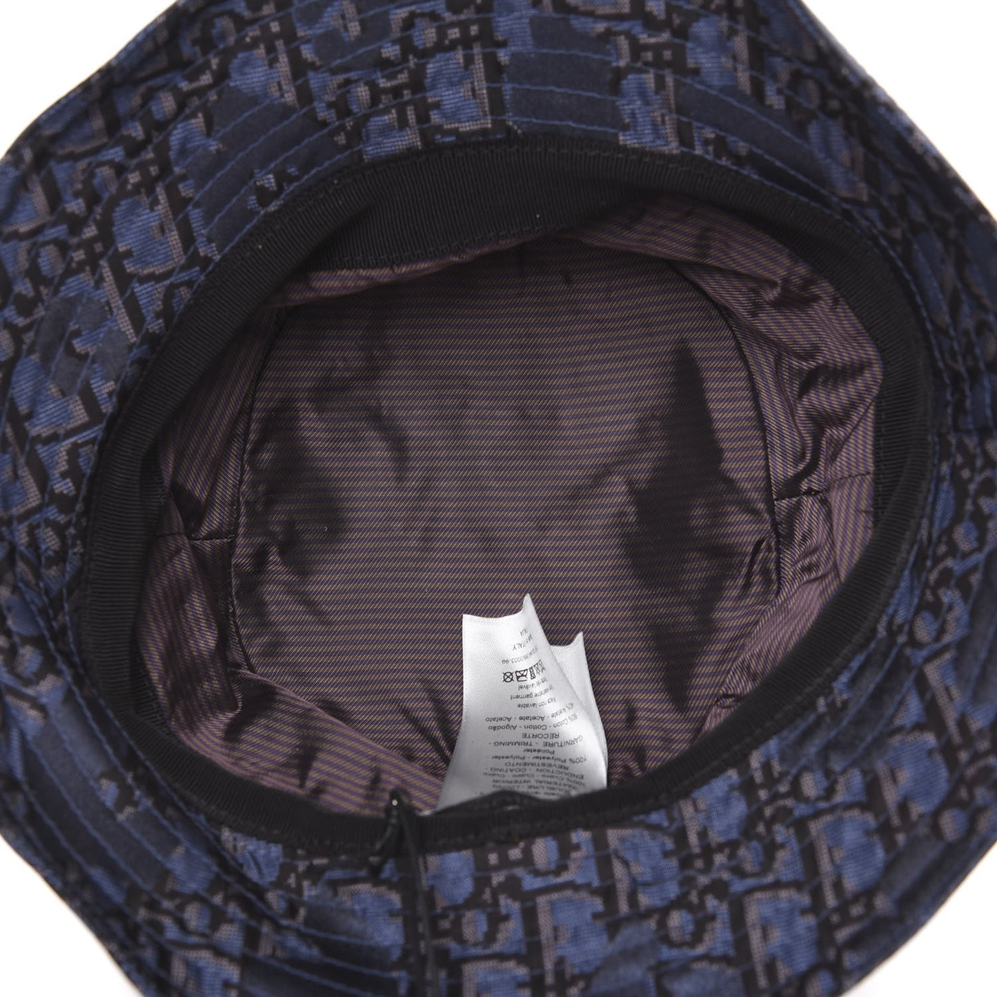 Nylon Oblique Jacquard Bucket Hat M Bleu