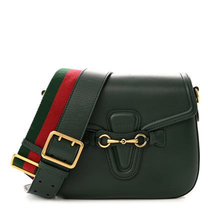 Gucci Calfskin Medium Lady Web Shoulder Bag Green 1 of 13