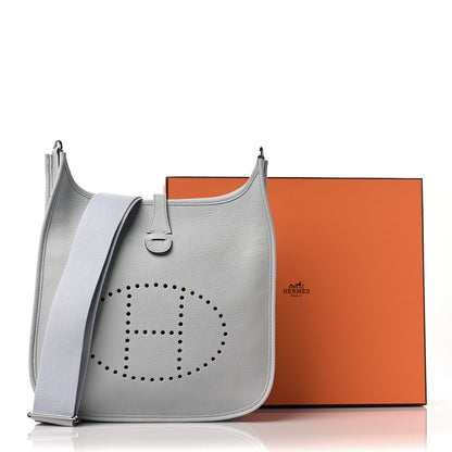 Hermes Taurillon Clemence Evelyne III PM Bleu Pale 9 of 9